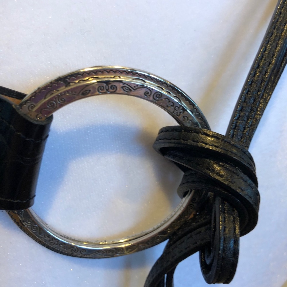 Brighton Sz S/M Black Faux Tie Belt - Picture 3 of 8